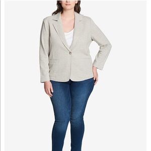 Tommy Hilfiger Plus Size Metallic-Knit Blazer